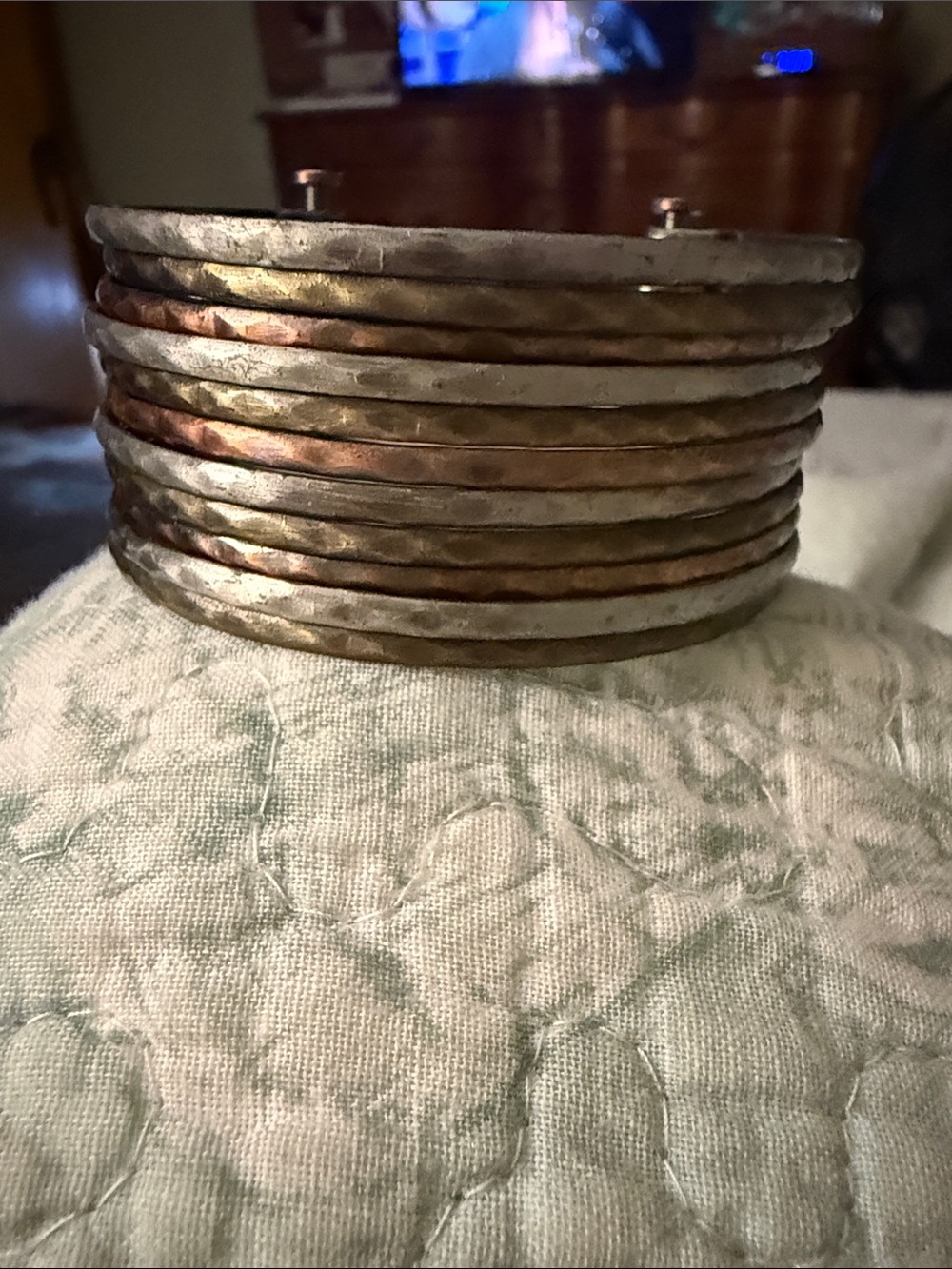 Layered Mixed-Metal Cuff Bracelet in Silver and Copper